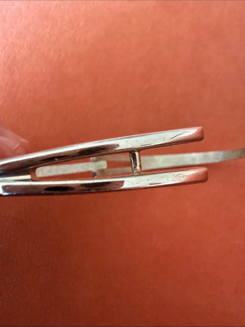 Avon Vintage Hinge Silver Colored Bangle Braclet